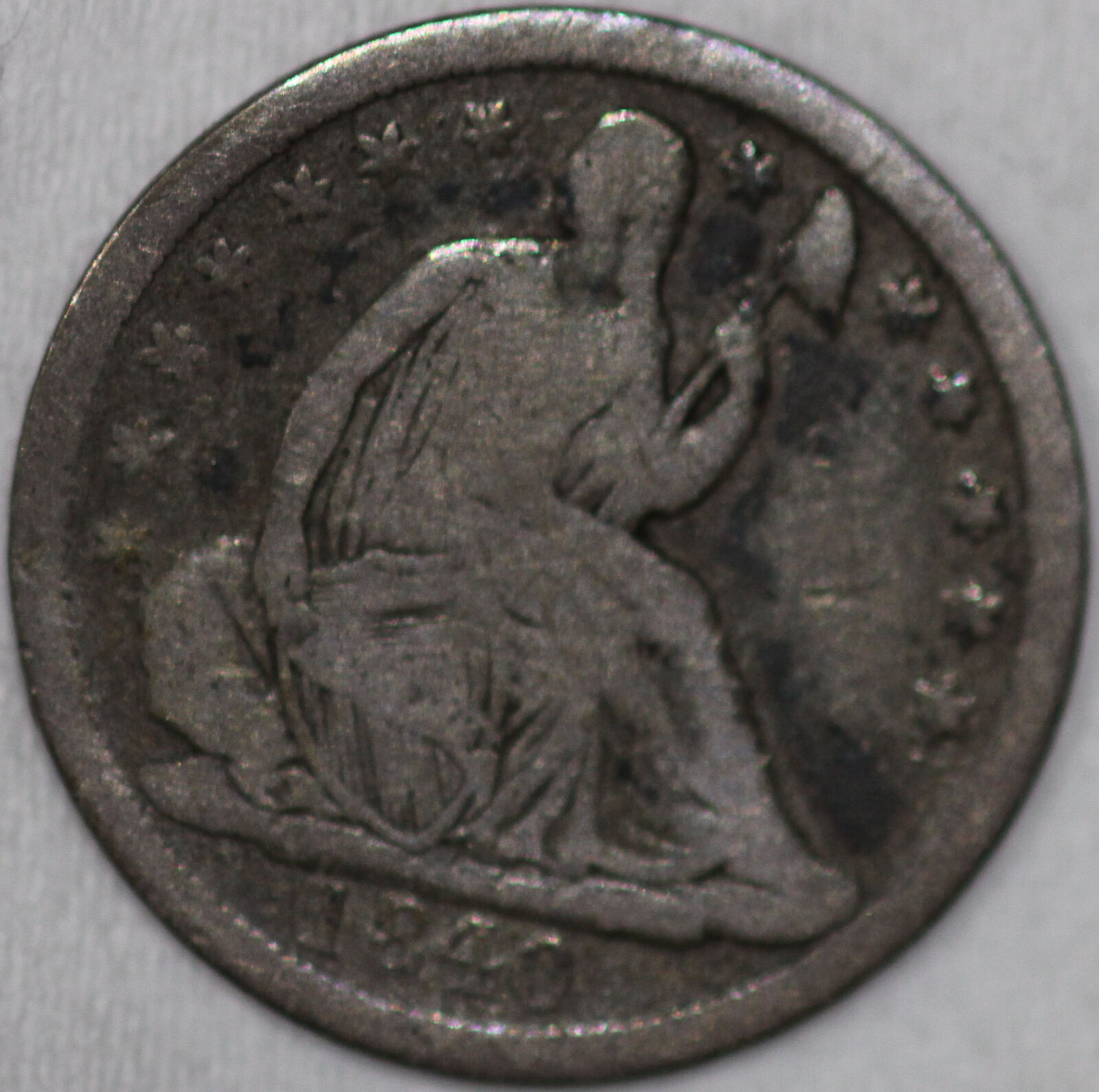 1840-p Seated Liberty Half Dime No Drapery From The 1800's As Shown [sn01]