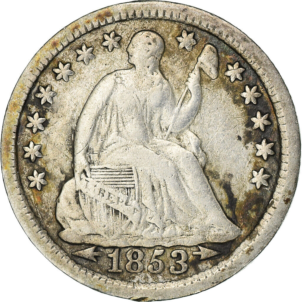 [#888586] Coin, United States, Half Dime, 1853, Philadelphia, Rare, Vf, S