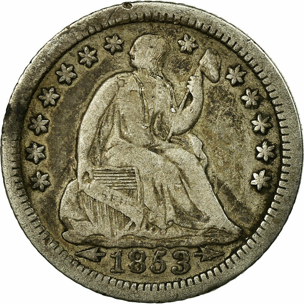[#654269] Coin, United States, Seated Liberty Half Dime, Half Dime, 1853, U.s. M